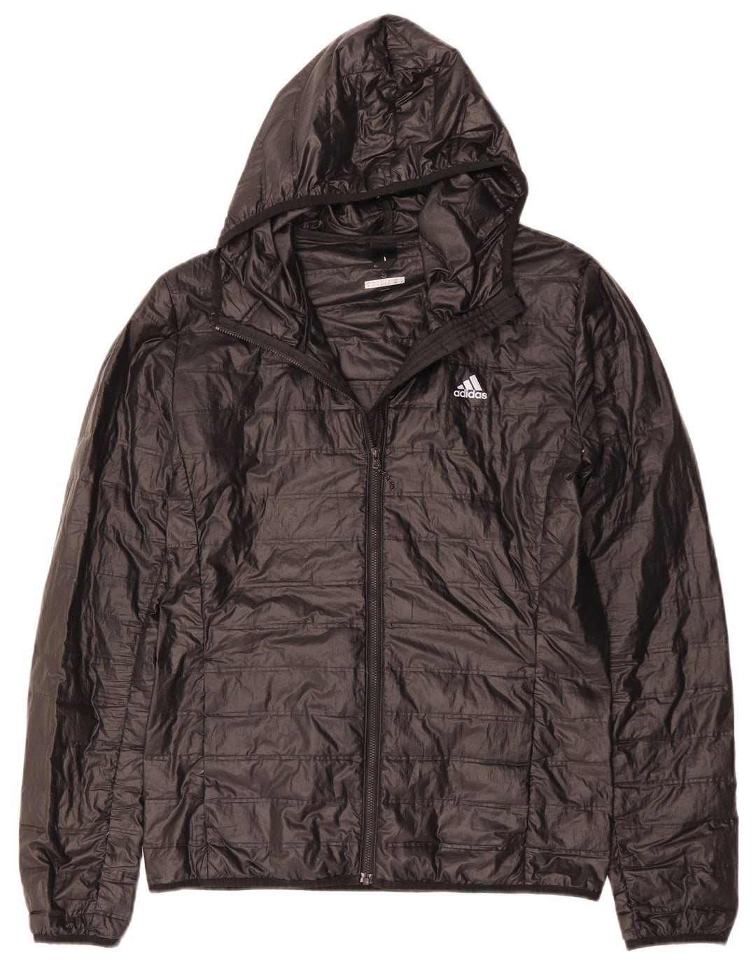 Giubbotto bomber con cappuccio da uomo Adidas UK 36 piccolo poliestere nero