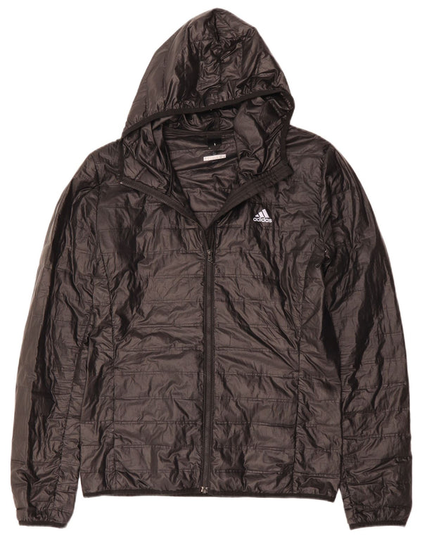 Giubbotto bomber con cappuccio da uomo Adidas UK 36 piccolo poliestere nero