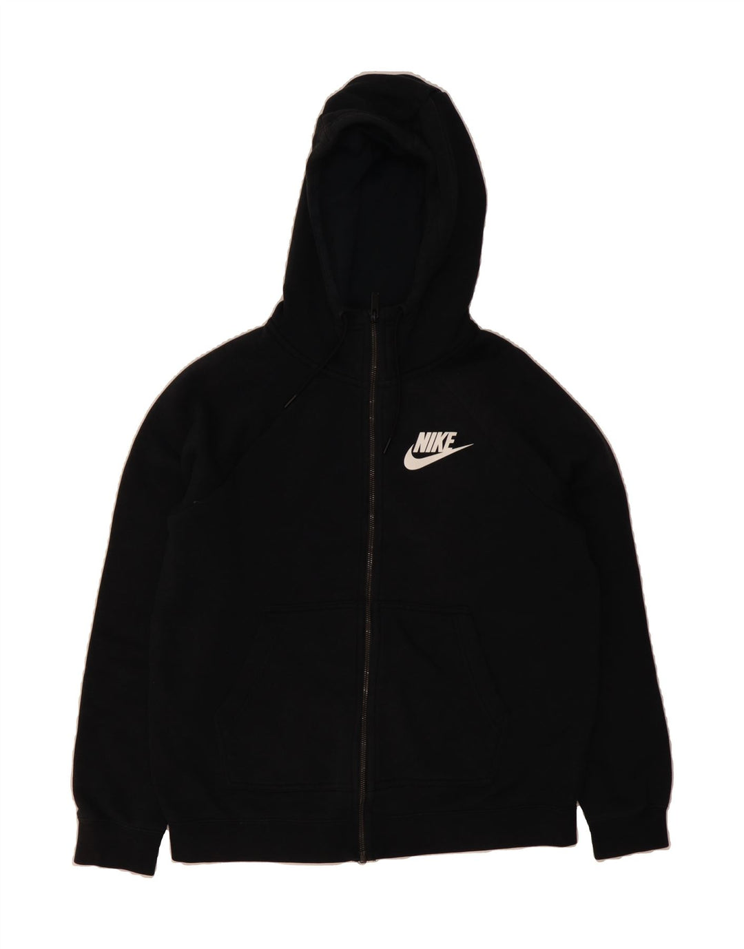 NIKE Mens Zip Hoodie Sweater Medium Black Cotton Vintage Nike and Second-Hand Nike from Messina Hembry 
