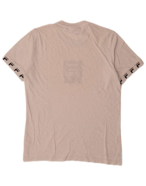 T-shirt grafica da uomo Fila Top Small in cotone bianco