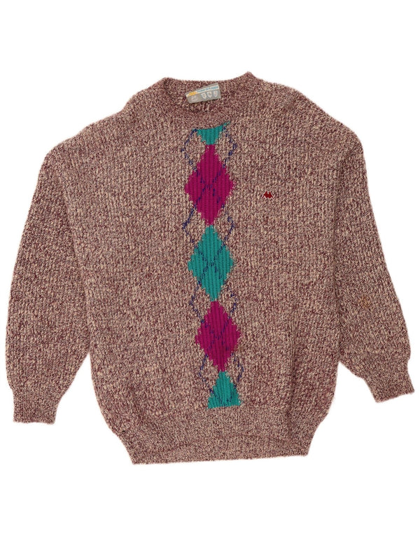 Maglione maglione girocollo da uomo Kappa XL retrò chiazzato bordeaux