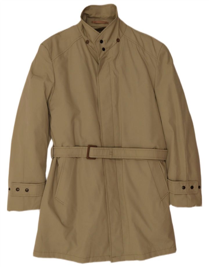 VINTAGE Mens Windbreaker Coat EU 50 Large Khaki Polyacrylic
