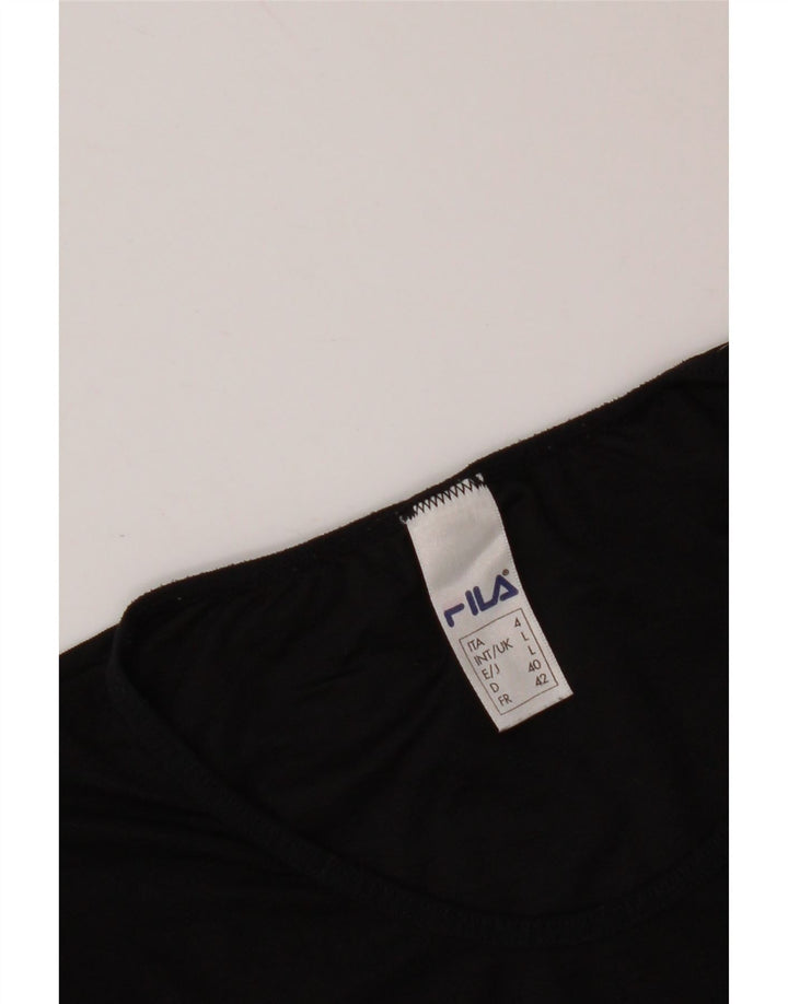 T-shirt da donna FILA Top UK 14 Large nera in poliammide