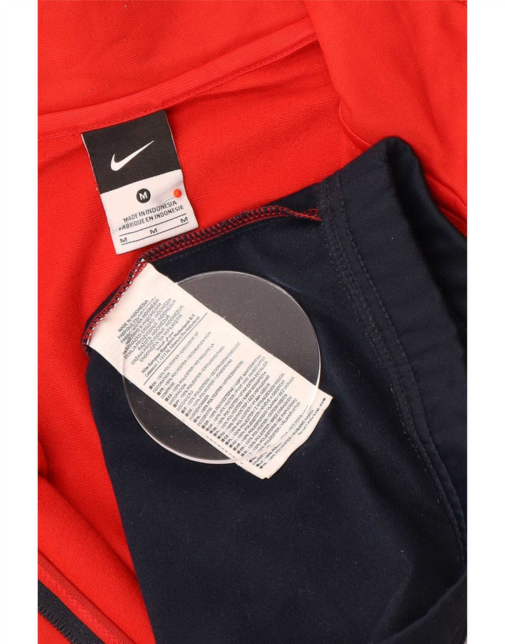 Giacca da tuta da uomo Nike, giacca in poliestere color block rosso medio
