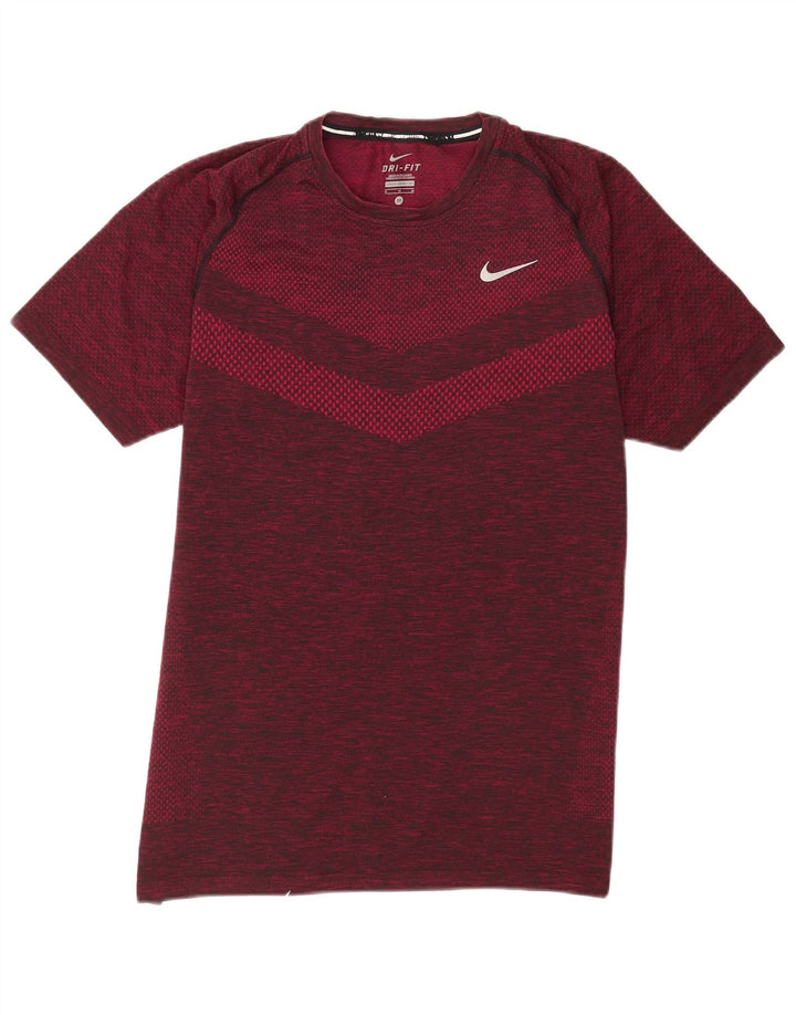 T-shirt Nike Dri Fit da uomo, media, bordeaux screziata