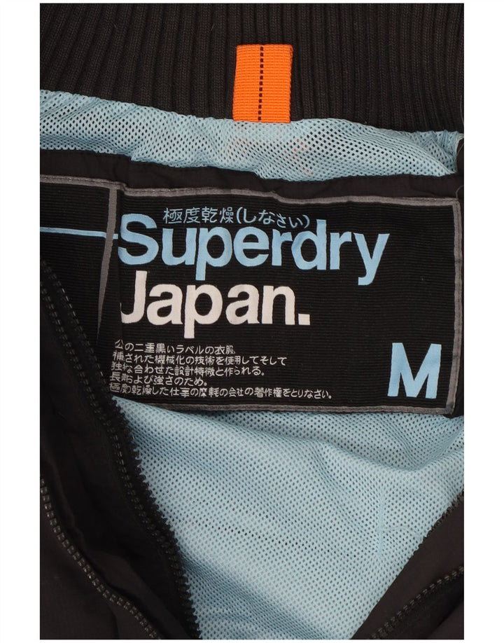 Giacca antipioggia grafica da donna Superdry UK 14 nylon nero medio