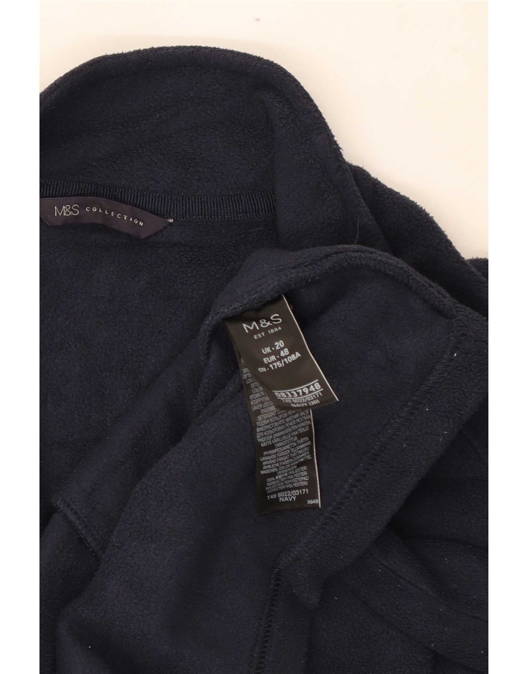 Giacca in pile da donna Marks & Spencer UK 20 2XL poliestere blu navy