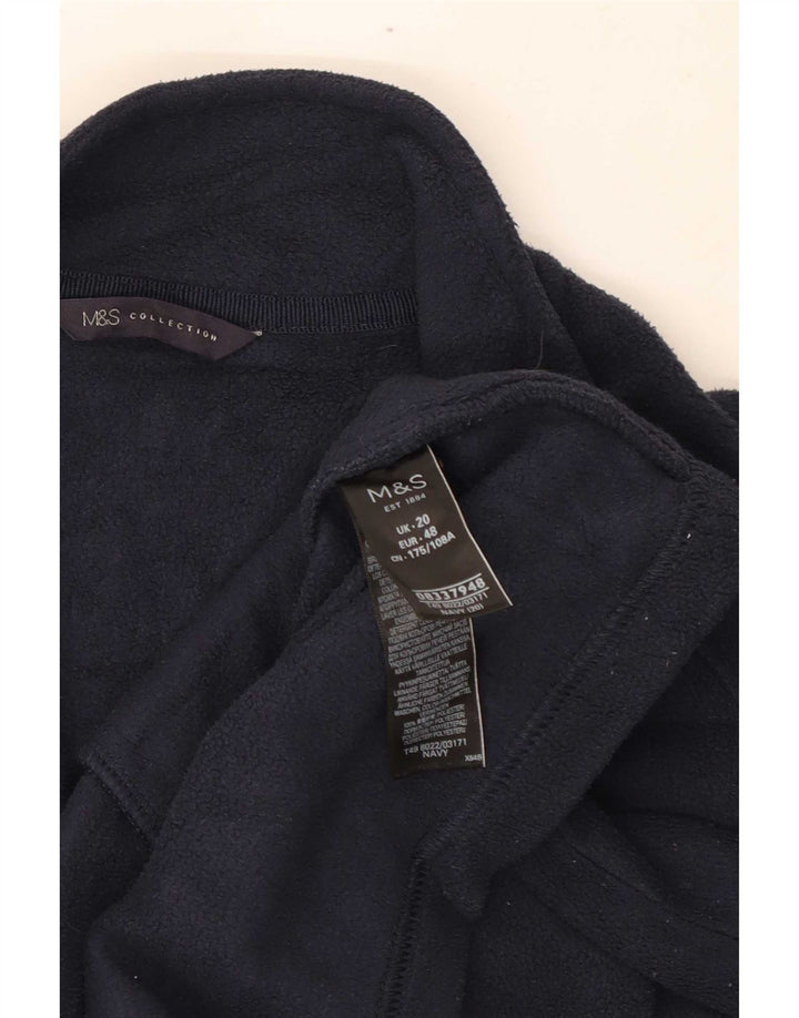 Giacca in pile da donna Marks & Spencer UK 20 2XL poliestere blu navy