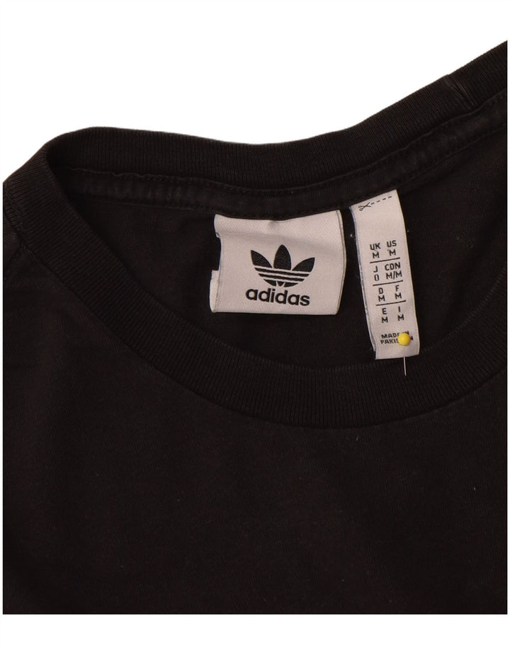 T-shirt Adidas da uomo Top media in cotone nero