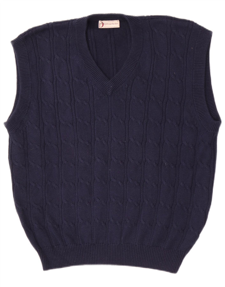 Canotta da uomo Sergio Tacchini Canotta grande in cotone blu navy