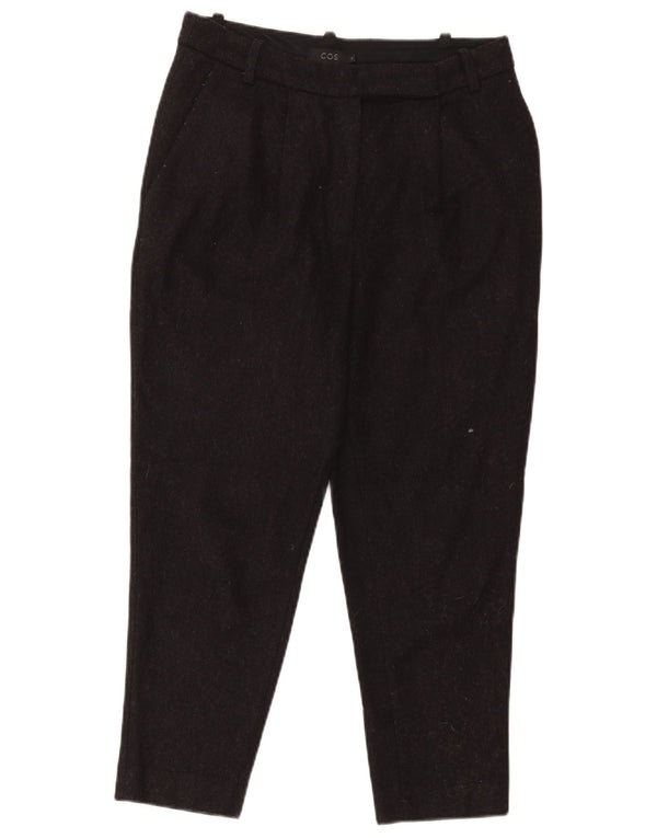 Pantaloni da abito con pegging corto da donna Cos EU 36 Small W30 L25 Lana nera