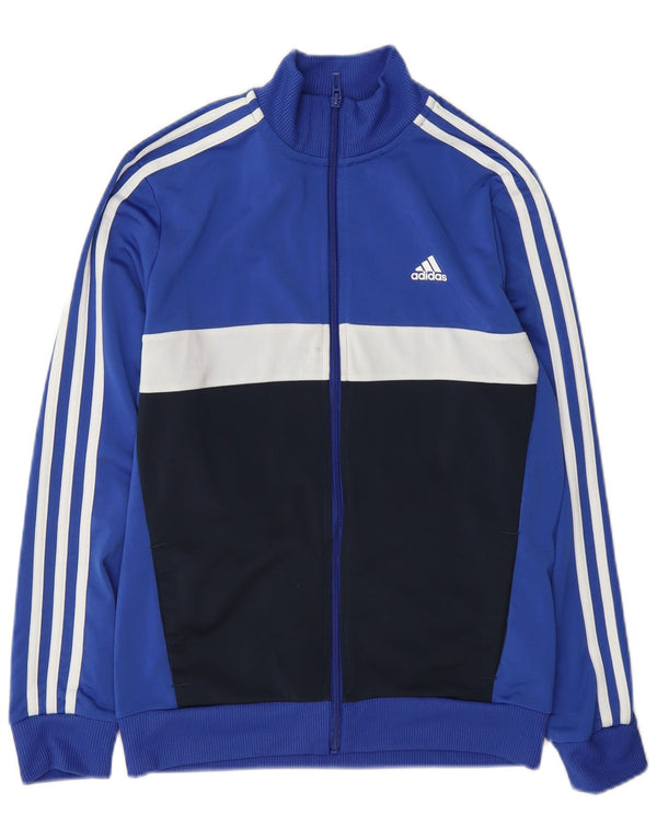Giacca da tuta da ragazzo Adidas 13-14 anni in poliestere color block blu