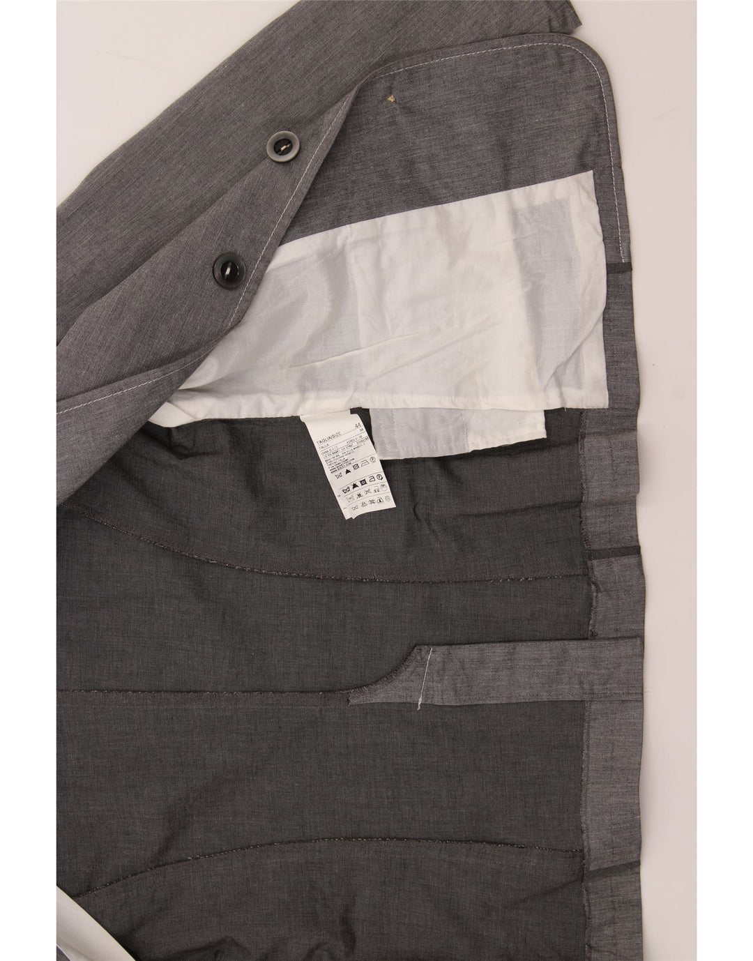 BENETTON Womens 3 Button Blazer Jacket IT 44 Medium Grey Cotton Vintage Benetton and Second-Hand Benetton from Messina Hembry 
