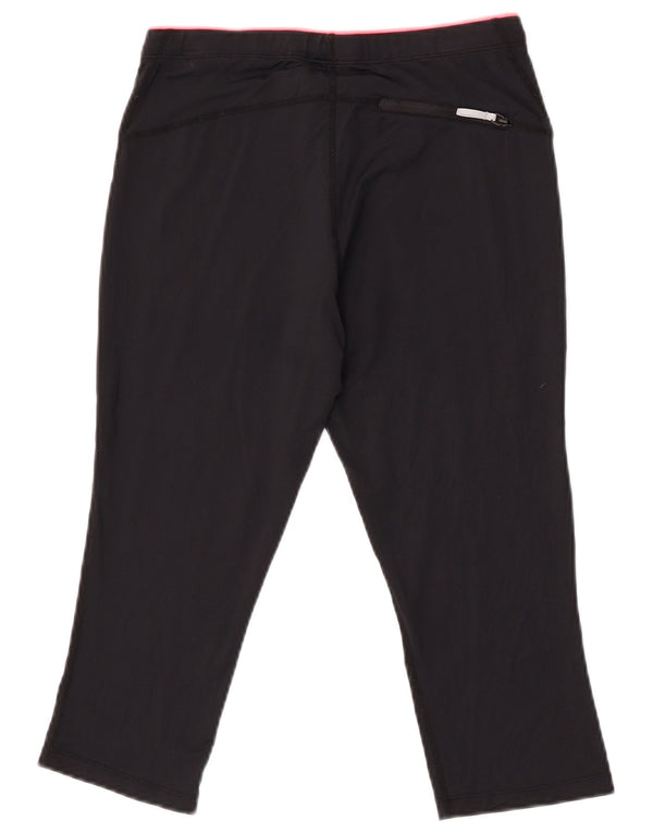 Pantaloni da tuta Asics Graphic Capri da donna UK 12 Medium Nero Poliestere