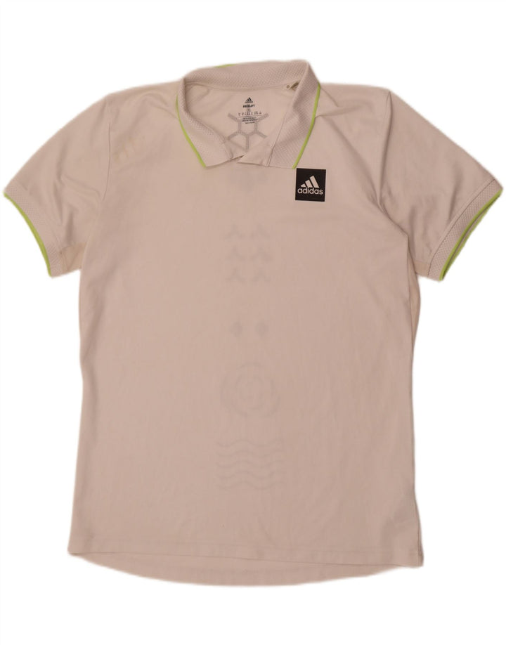 Polo Adidas Aeroready da uomo XL in poliestere bianco