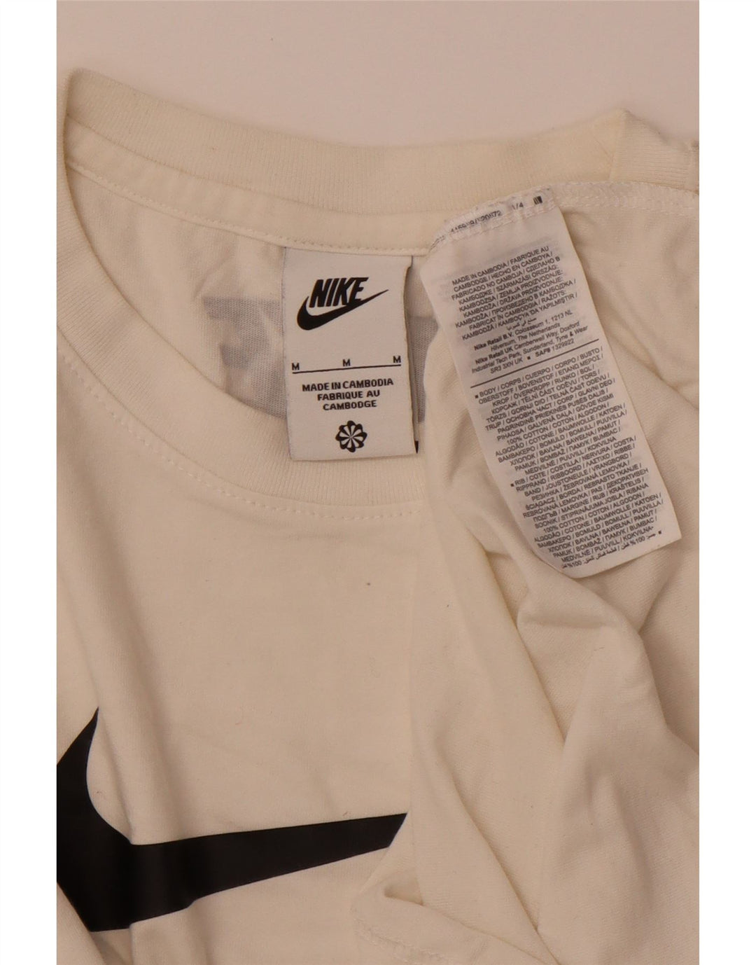 T-shirt grafica da uomo Nike Top in cotone bianco medio