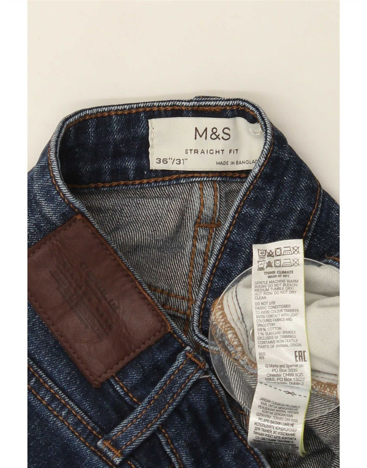 Jeans dritti da uomo Marks & Spencer W36 L27 cotone blu