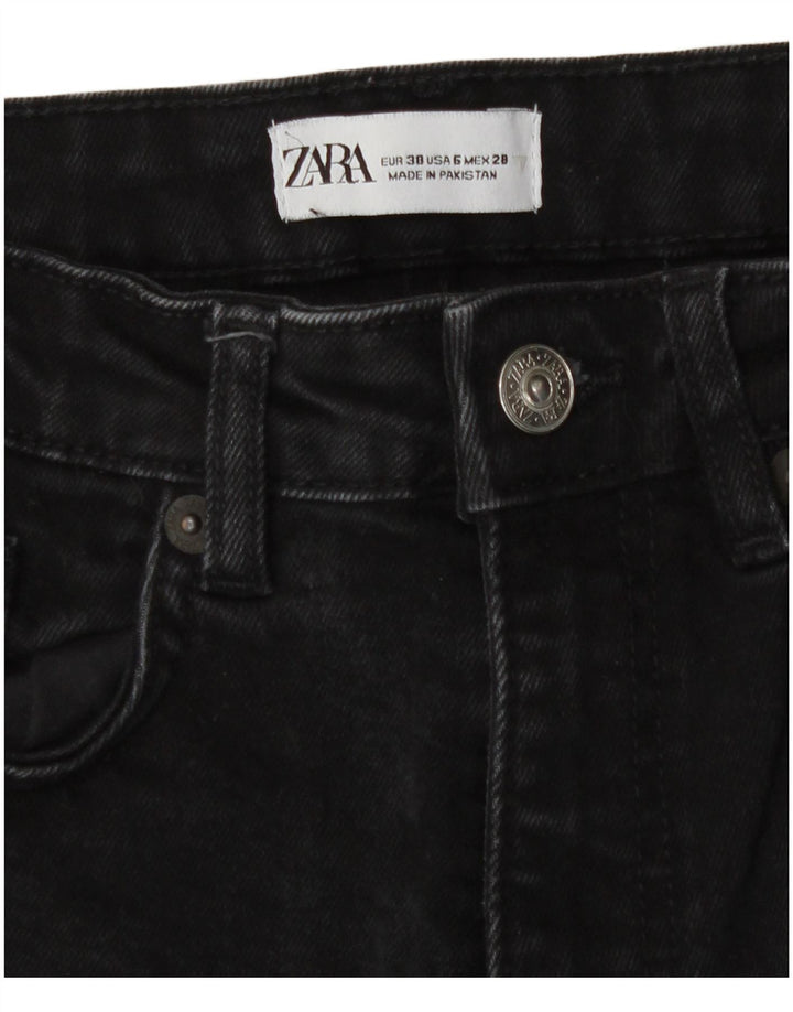 Jeans dritti da donna Zara EU 38 Small W28 L25 cotone nero