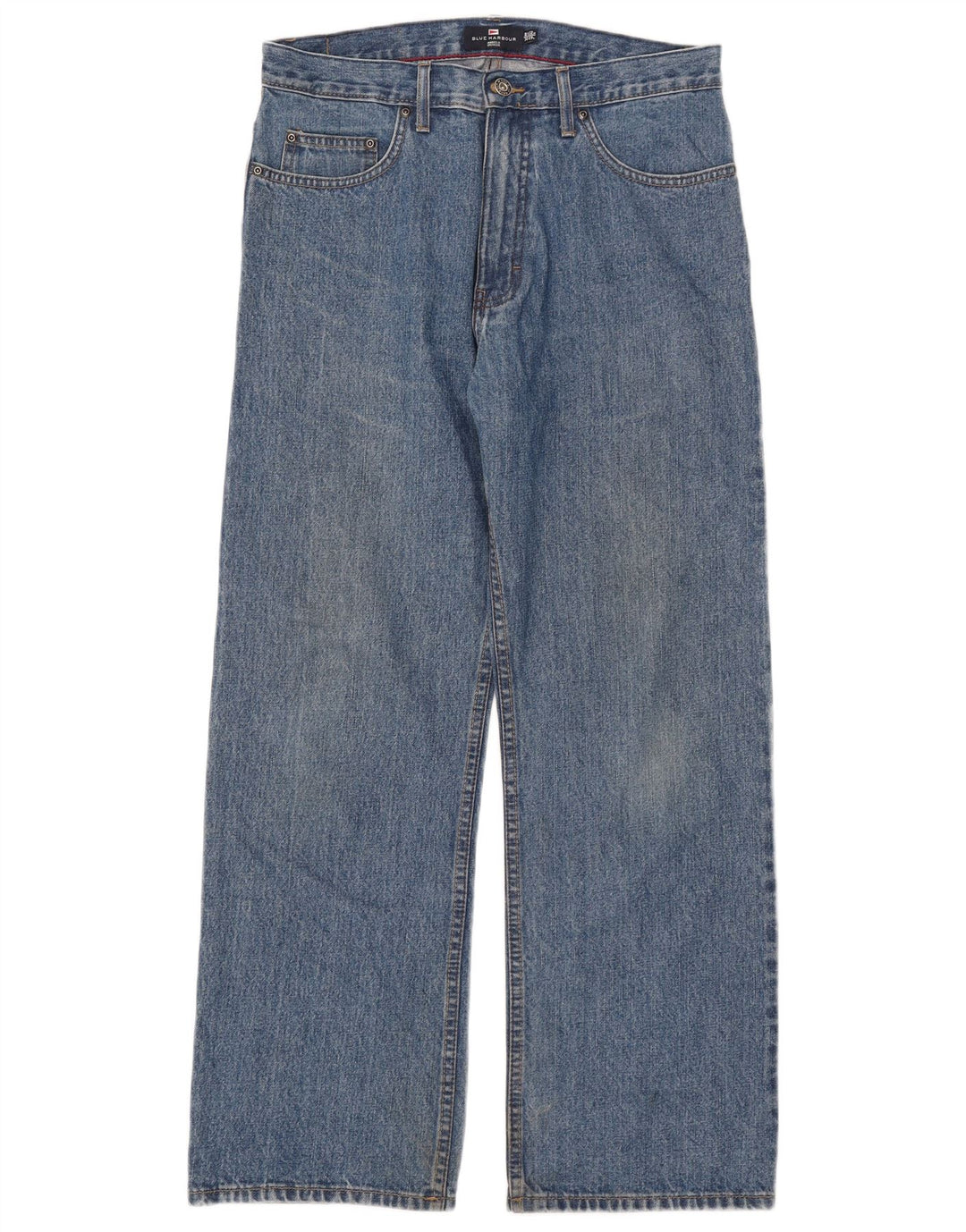 Jeans dritti da uomo Marks & Spencer Blue Harbour W32 L29 cotone blu