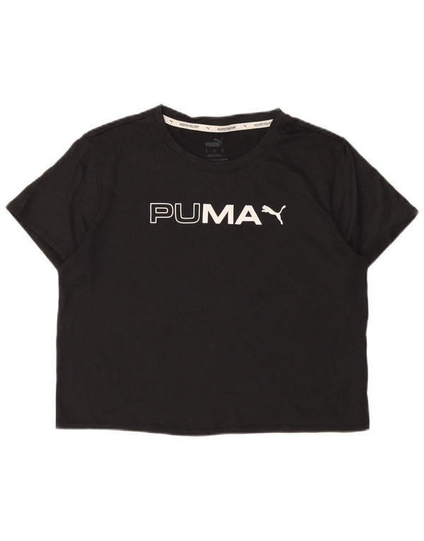 T-shirt grafica corta da donna Puma UK 14 Medium Nero Poliestere