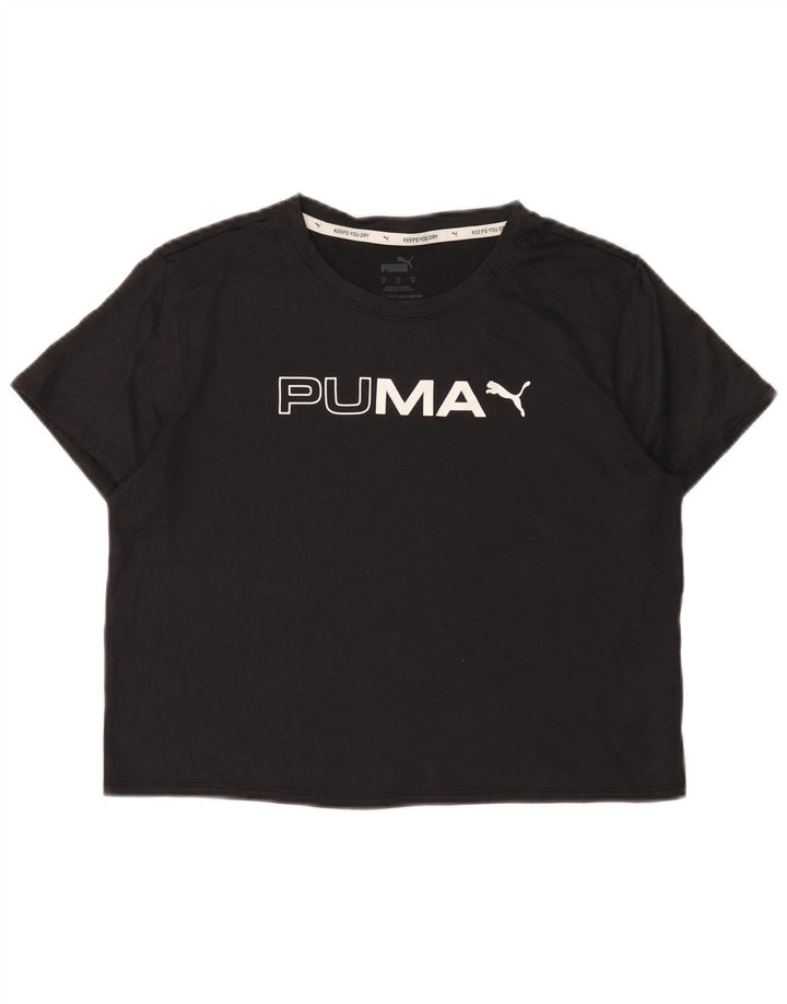T-shirt grafica corta da donna Puma UK 14 Medium Nero Poliestere