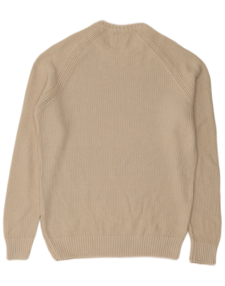 Maglione maglione girocollo da uomo Zara in cotone beige medio