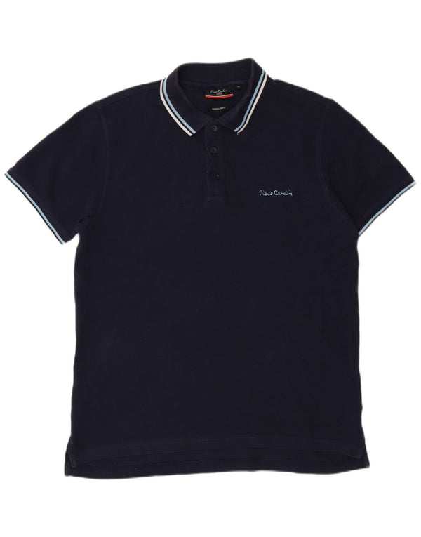 Polo da uomo dalla vestibilità regolare Pierre Cardin in cotone blu navy medio