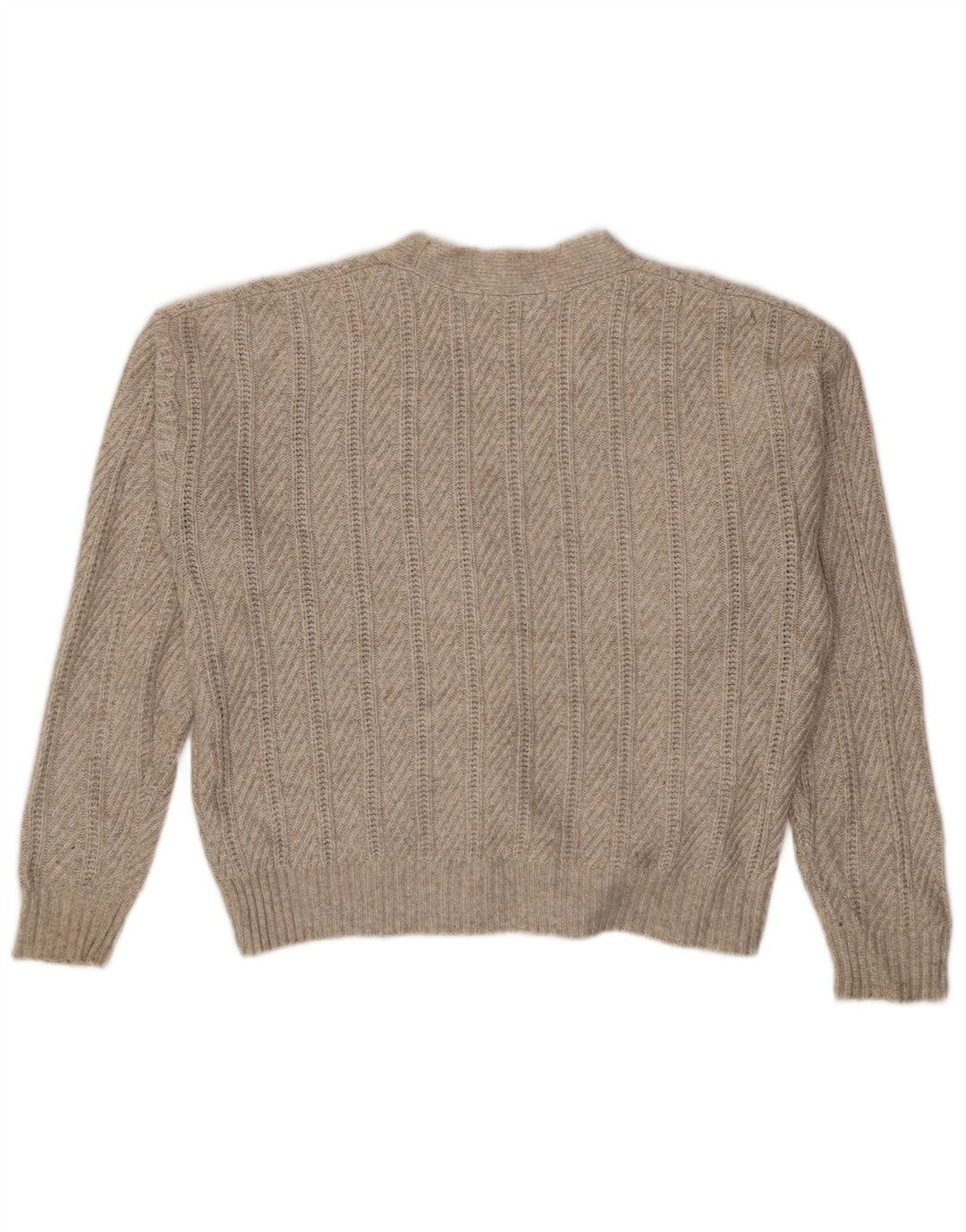 Maglione cardigan corto da donna Marks & Spencer UK 14 Poliestere beige medio