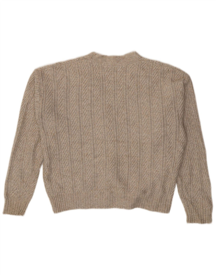 Maglione cardigan corto da donna Marks & Spencer UK 14 Poliestere beige medio