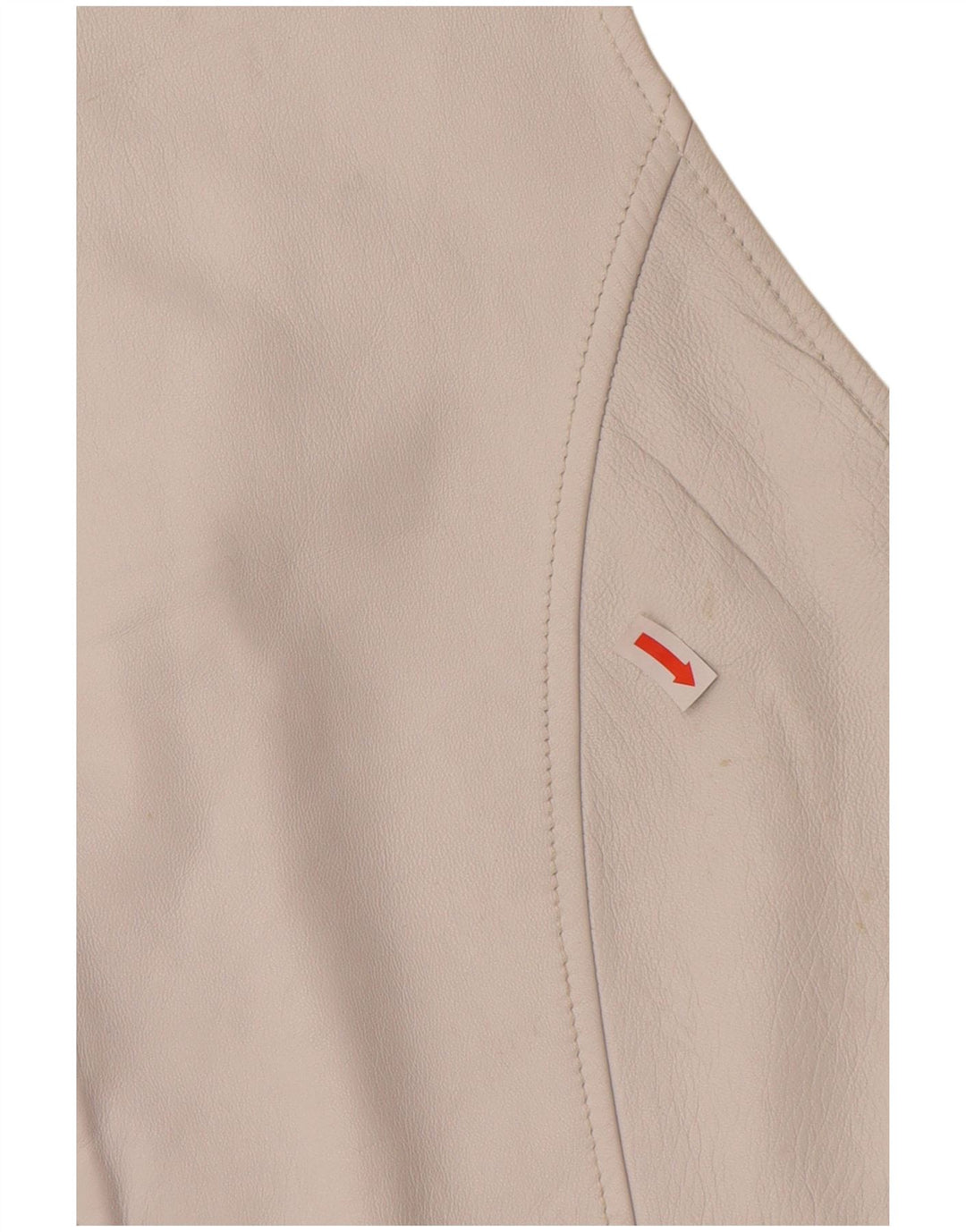 Gilet in pelle da donna VINTAGE UK 12 medio bianco