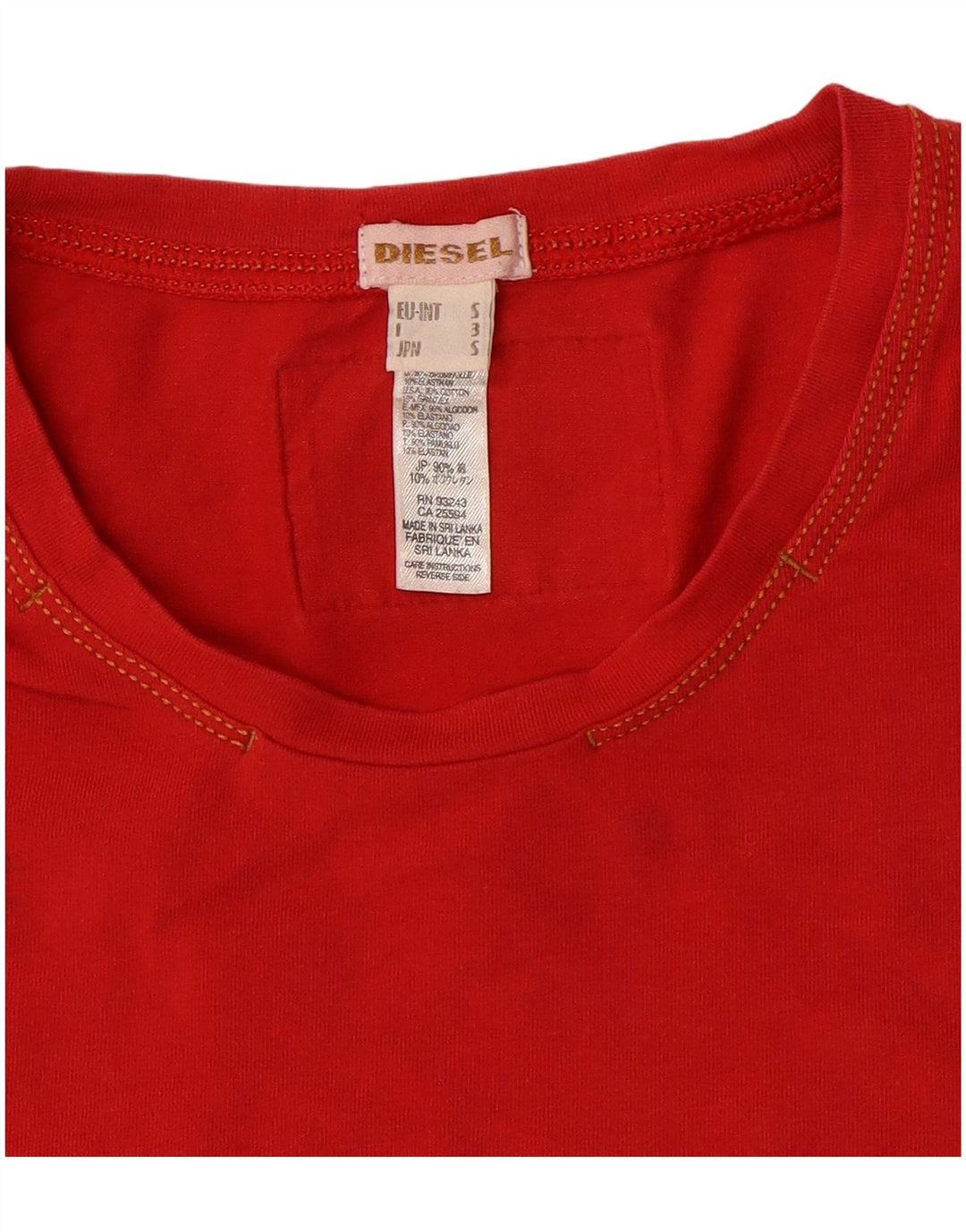T-shirt da donna DIESEL Top UK 10 piccola rossa in cotone