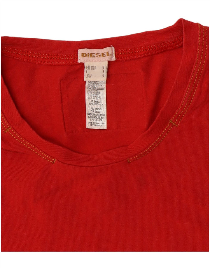 T-shirt da donna DIESEL Top UK 10 piccola rossa in cotone