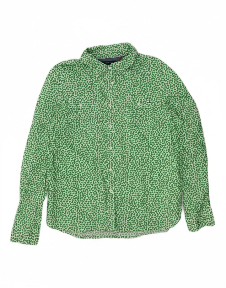 TOMMY HILFIGER Womens Big & Tall Abstract Pattern Shirt UK 18 XL Green