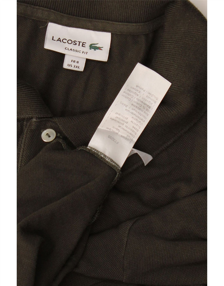 Polo Lacoste da uomo vestibilità classica taglia 8 3XL cotone kaki