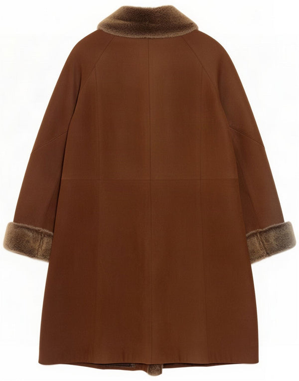 Cappotto in pelle da donna Elements EU 38 Marrone medio