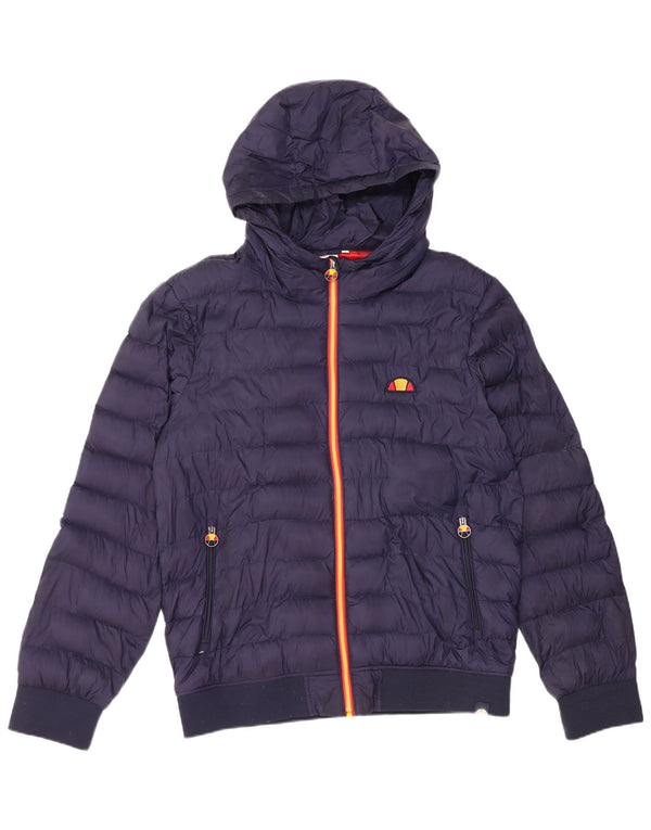 Giacca imbottita con cappuccio da uomo Ellesse UK 40 Large in nylon blu navy