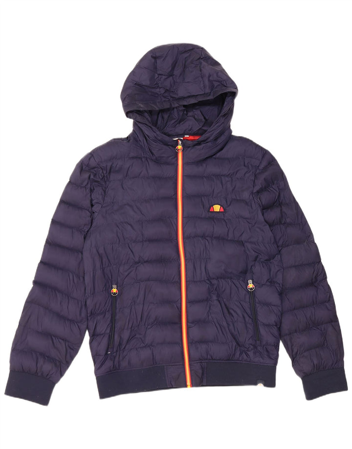 Giacca imbottita con cappuccio da uomo Ellesse UK 40 Large in nylon blu navy
