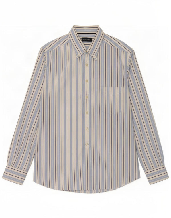 Camicia Uomo Massimo Dutti XL Gessato Blu