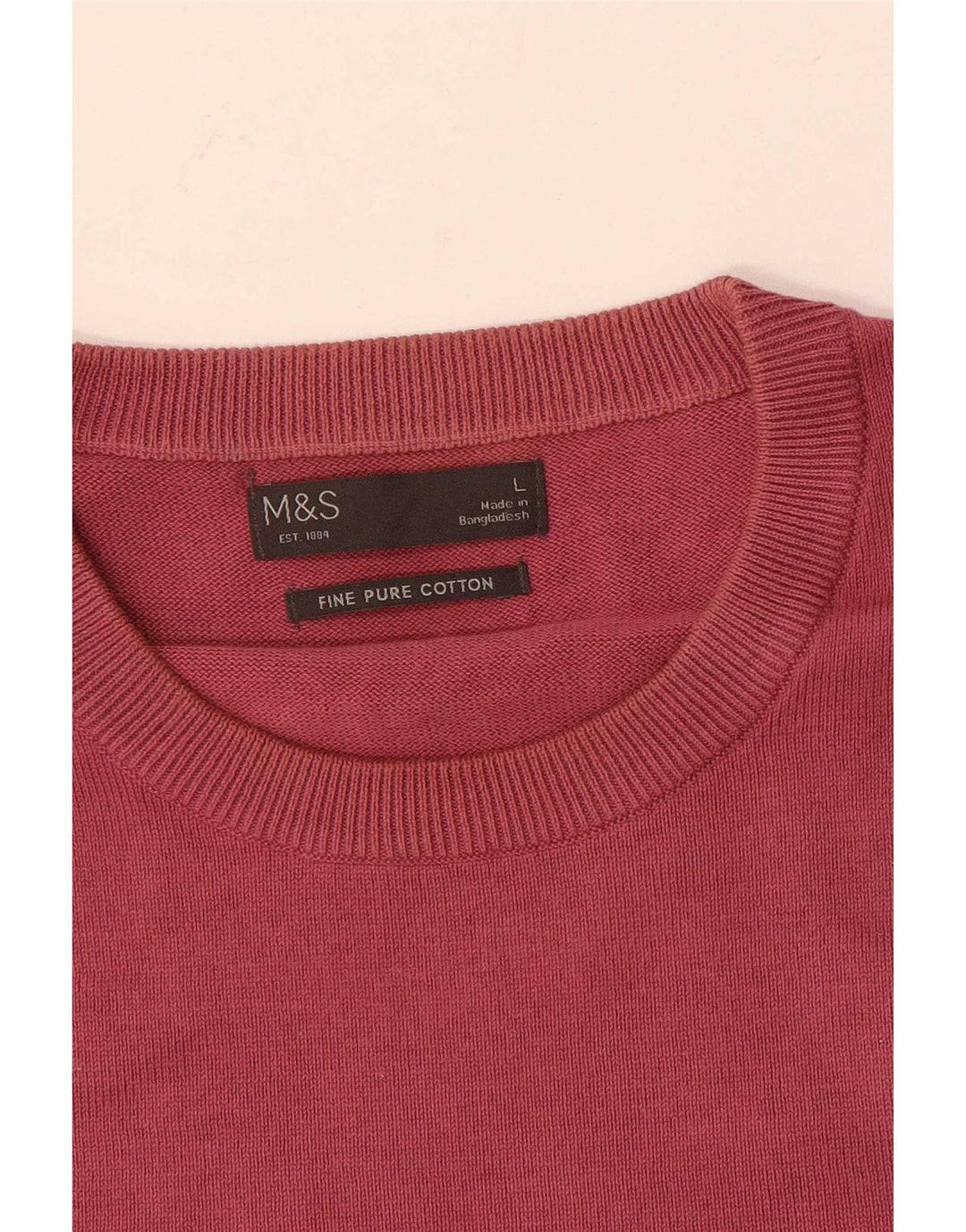 Maglione maglione girocollo da uomo Marks & Spencer grande cotone rosso