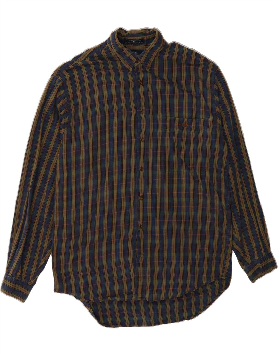 DOCKERS Mens Shirt Medium Navy Blue Check Cotton Vintage Dockers and Second-Hand Dockers from Messina Hembry 