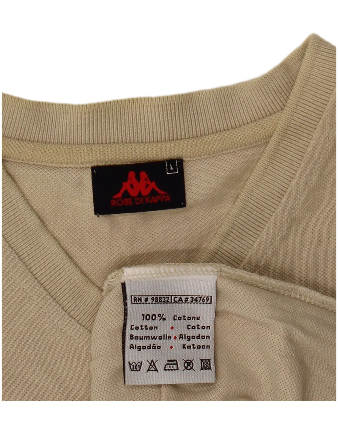 T-shirt uomo Kappa Top Large in cotone beige