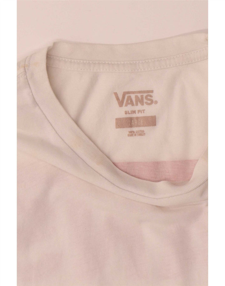 T-shirt grafica da uomo slim fit di Vans, taglia grande, in cotone bianco