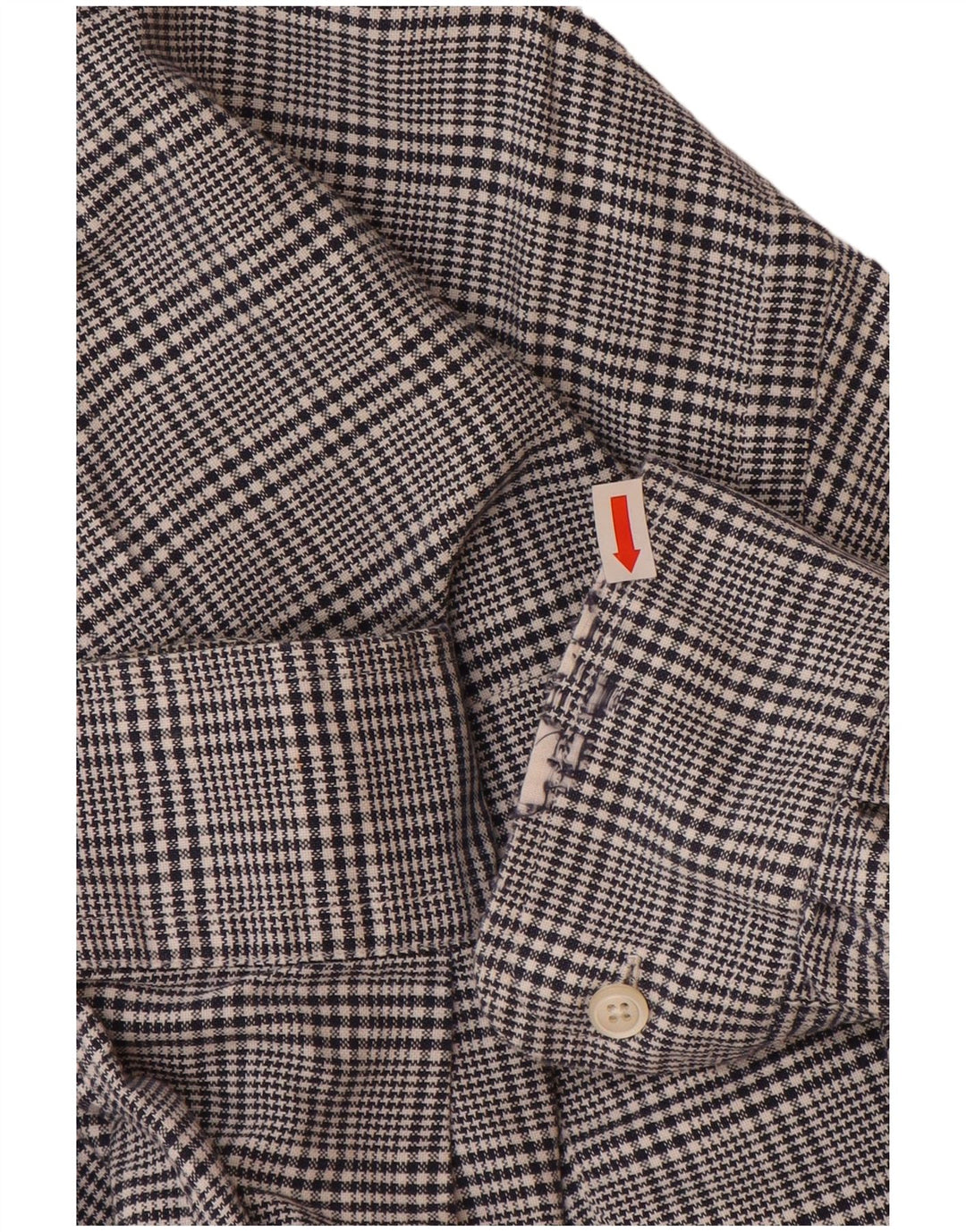 NAUTICA Camicia da uomo in flanella di cotone pied de poule blu navy medio