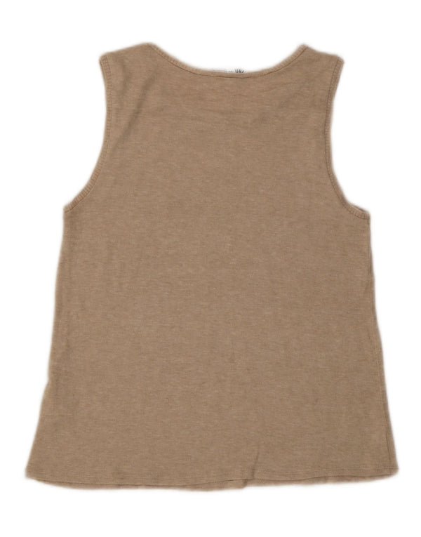 Canotta da donna Zara UK 12 Viscosa chiazzata beige medio