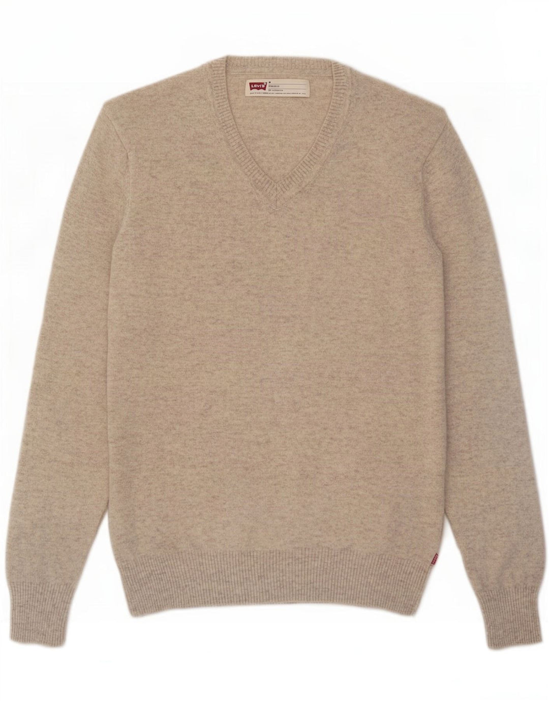 Maglione Levi's da uomo con vestibilità standard con scollo a V, lana d'agnello beige medio
