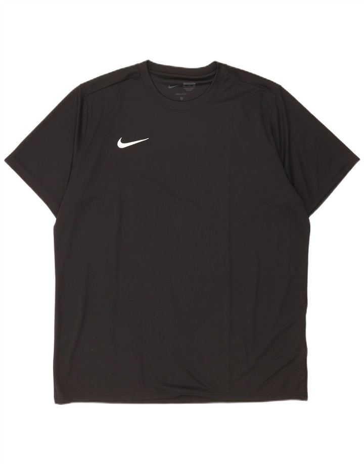 T-shirt Nike Dri Fit Slim Fit da uomo 2XL nera in poliestere