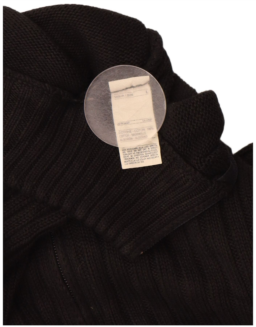 Maglione cardigan da donna BENETTON UK 16 grande cotone nero