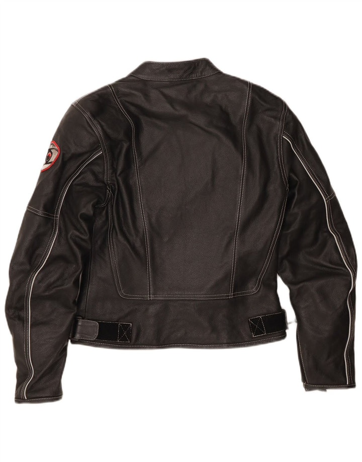 Giacca in pelle Moto Racer da donna Suomy UK 12 media pelle nera