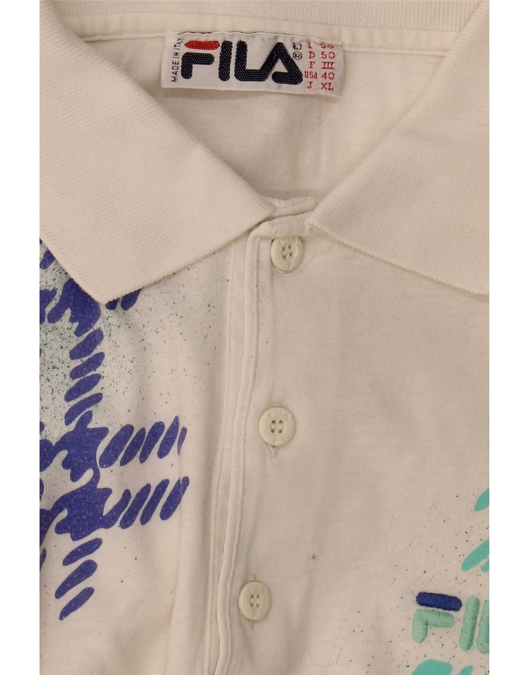 Polo da uomo Fila IT 50 Medium White Geometric