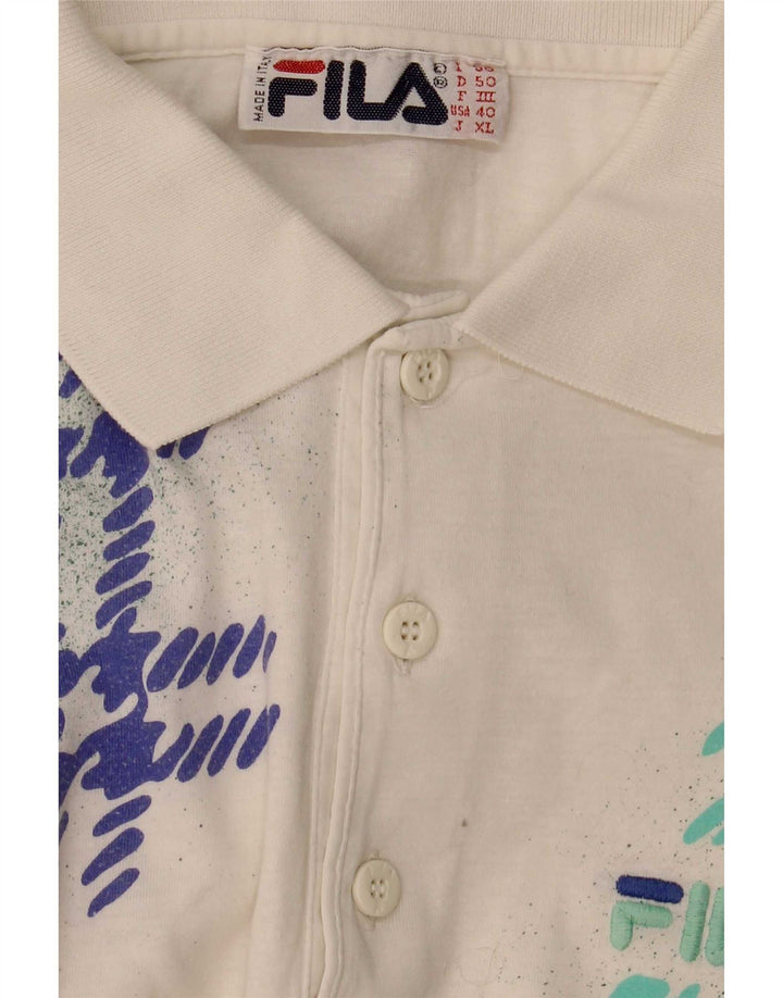 Polo da uomo Fila IT 50 Medium White Geometric